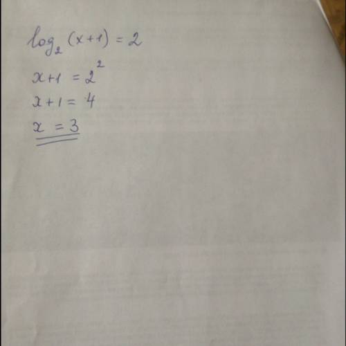 Напомните, , как решать log2(x+1)=2