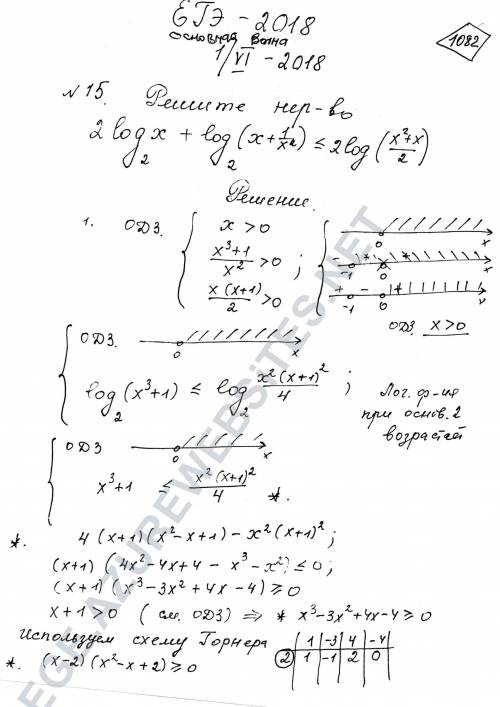 Решить неравенство 2 log 1/2(x-2)+log2(x^2-2x-1) < 1