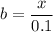 b=\dfrac{x}{0.1}