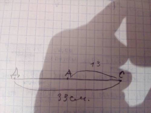 Точка а - внутренняя точка отрезка дс, длина которого 33 см. длина отрезка ас=13 см. укажите верное