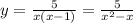 y = \frac{5}{x(x - 1)} = \frac{5}{ {x}^{2} - x}