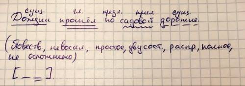 Выполните синтаксический разбор предложения (с ! ) дожди по садовой дорожке.