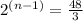 2^{(n-1)}=\frac{48}{3}