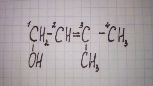 Структурная формула 3-метилбутен-2-ол-1
