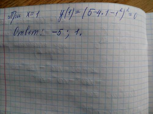 Найдите, при каких значениях x функция y=(5-4x-x²)² принимает наименьшее значение