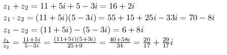 Даны два комплексных числа z1=11+5i и z2=10+2i.найдите произведение