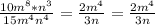 \frac{10m^{8}*n^{3}}{15m^{4}n^{4} } = \frac{2m^{4} }{3n } = \frac{2m^{4} }{3n}