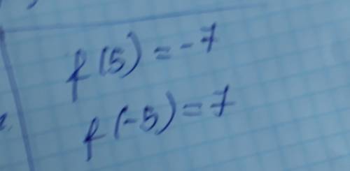 Известно, что функция f является чётной и f(5) = - 7. найдите f(-5)