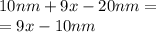 10nm + 9x - 20nm = \\ = 9x - 10nm