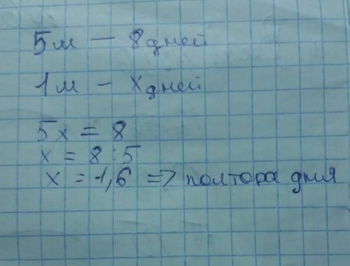Пять маляров могли бы покрасить забор за 8 дней за сколько дней это же забор покрасят один маляр по