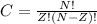 C = \frac{N!}{Z!(N-Z)!}