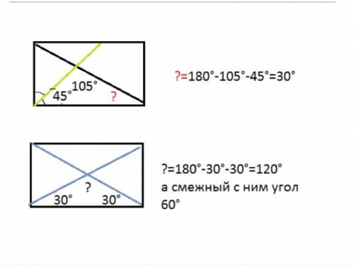 Впрямоугольнике abcd,биссектриса угла а образует с диагональю bd углы один из которых равен 105. най