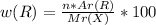 w (R) = \frac{n * Ar(R)}{Mr(X)} * 100%