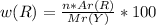 w (R) = \frac{n * Ar (R)}{Mr (Y)} * 100%