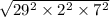 \sqrt{29 {}^{2} \times 2 {}^{2} \times 7 {}^{2} }