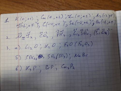 1.определите высшие и низшие степени окисления следующих элементов: k,ca,zn,as,i,c,se,br. 2. определ