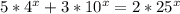 5*4^x+3*10^x=2*25^x