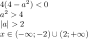 4(4-a^2)4 \\|a|2 \\x \in (-\infty;-2)\cup (2;+\infty)