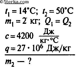 Сколько надо сжечь бензина чтобы нагреть 2 кг воды от 14 градусов цельсия до 50 градусов цельсия счи