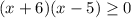 (x+6)(x-5)\geq0