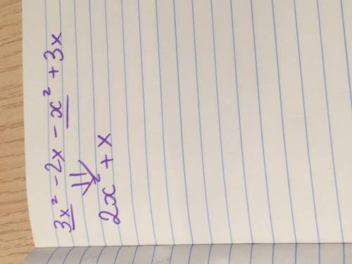 Выражение 1) (3x^2-2x)+(-x^2+3x) 2)