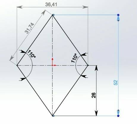 Постройте ромб по заданному условию 1) a = 50 мм, a = 110° 2) a = 4 см, β = 60° 3) d = 4 см, e = 3 с