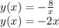 y( x)= - \frac{8}{x} \\ y(x) = - 2x