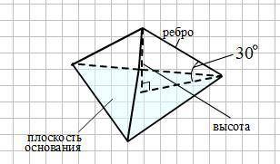 Бічне ребро правильної трикутної піраміди дорівнює 6 см і нахилене до площини основи під кутом 30 гр