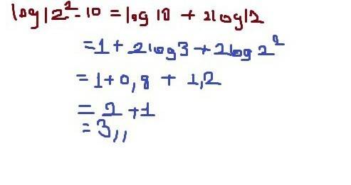 Log2 = 0,3 и log3 = 0,4, что log1440 равно? 1,86 2,23 3 3,71 4