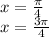 x=\frac{\pi}{4} \\x=\frac{3\pi}{4}