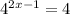 4^{2x-1}=4