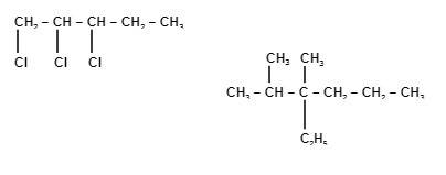 Складіть формули алканів: а) 1,2,3-трихлорпентан б)3-етил-2,3-диметилгексан