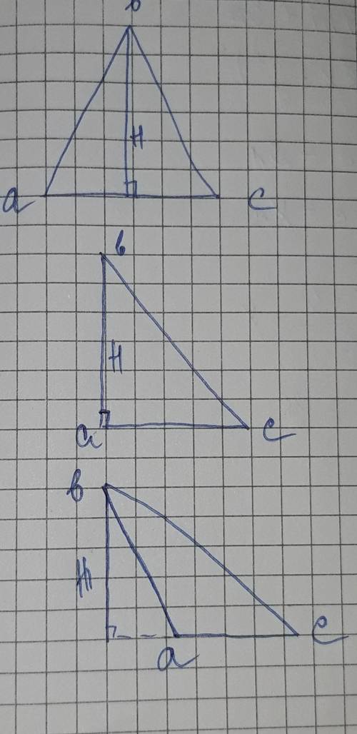 На клетчатой бумаге нарисуйте треугольник абс и изобрите его высоту