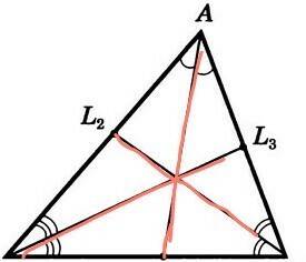 Начертите произвольный треугольник и проведите все его биссектрисы