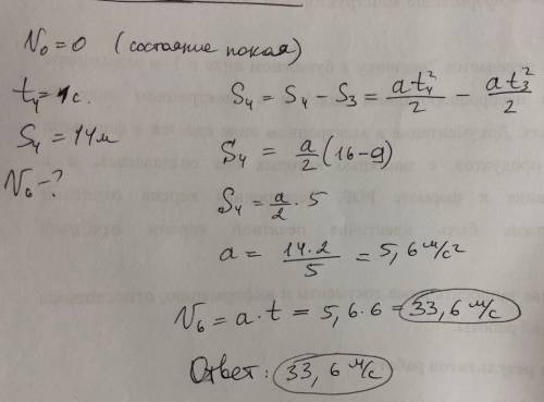 Самолет велосервис равноускоренно из состояния покоя за 4 секунду разгона проходит 14 метров какую с