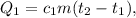 Q_1 = c_{1}m(t_2 - t_1),