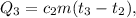 Q_3 = c_{2}m(t_3 - t_2),