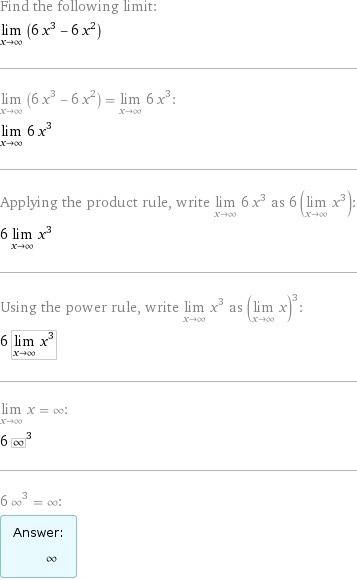 Вычислить пределы lim х²-5х³/х-2х²+6х³ x-∞ lim sin3х/х х-0 lim (х/х-3)в степени х х-∞