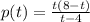 p(t)=\frac{t(8-t)}{t-4}