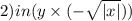 2)in(y \times ( - \sqrt{ |x| } ))