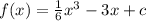 f(x) = \frac{1}{6} x^{3} - 3x + c