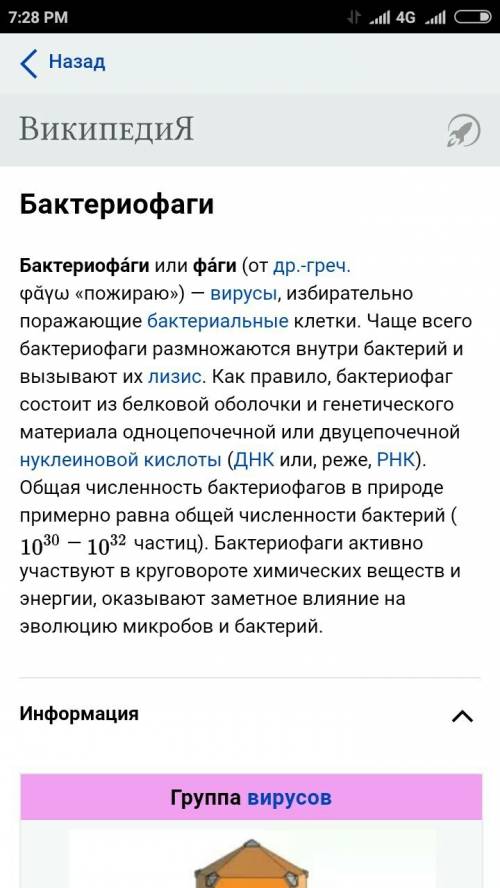 Подготовить сообщение о вирусе-бактериофаге.