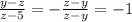 \frac{y-z}{z-5} =-\frac{z-y}{z-y} =-1