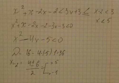 Выяснить равносильны ли неравенства (+решить их): 1)5x-1≥2 и 5(x-1)> 1 2)(x-2)(x+1)< 3x+3 и x-