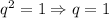 q^2=1\Rightarrow q=1