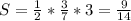 S=\frac{1}{2} *\frac{3}{7} *3=\frac{9}{14}