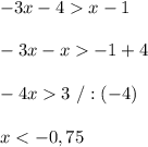 -3 x-4 x-1\\ \\ -3x-x-1+4\\ \\ -4x3\ /:(-4)\\ \\ x