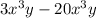 3 {x}^{3}y - 20 {x}^{3} y