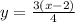 y = \frac{3(x - 2)}{4} \\