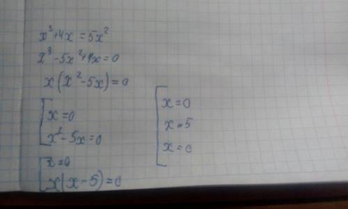 Найдите больший корень уравнения x^3+4x=5x^2